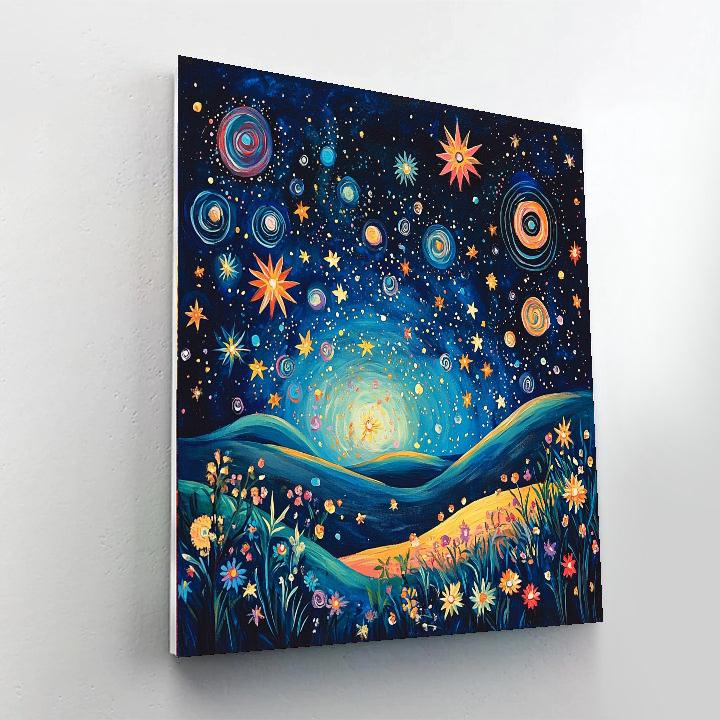 Frida Kahlo Inspired Celestial Dreams In Indigo  Painting Number Kit