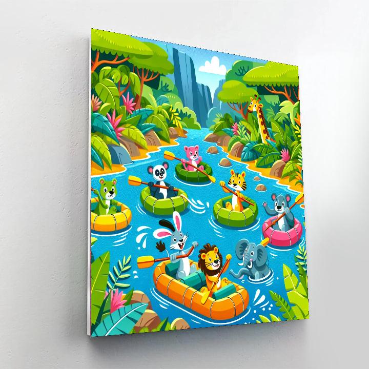 Jungle River Rafting Numbered Painting Kits