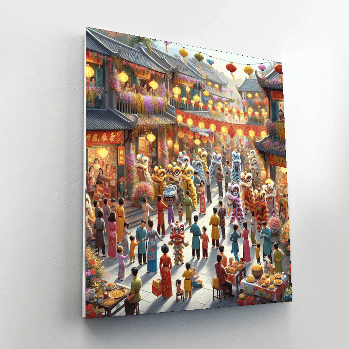 Tết Nguyên Đán DIY Paint By Numbers