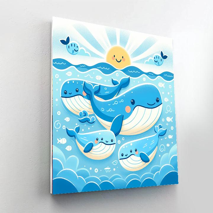 Friendly Whale Family Painting By Numbers Kit