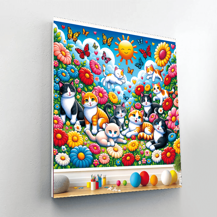 Whimsical Cat Wonderland - DIY Painting By Numbers Kit