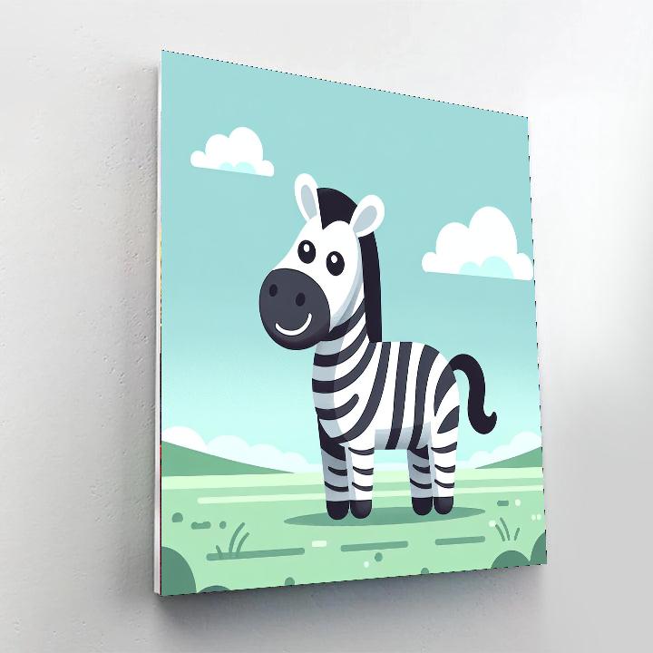 Joyful Zebra Adventure Number Painting