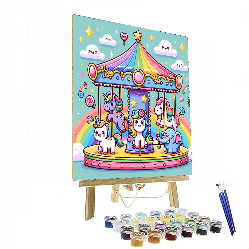 Rainbow Carousel Of Dreams Paint By Number