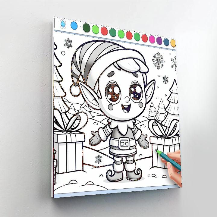 Joyful Christmas Elf Numbered Painting Kits
