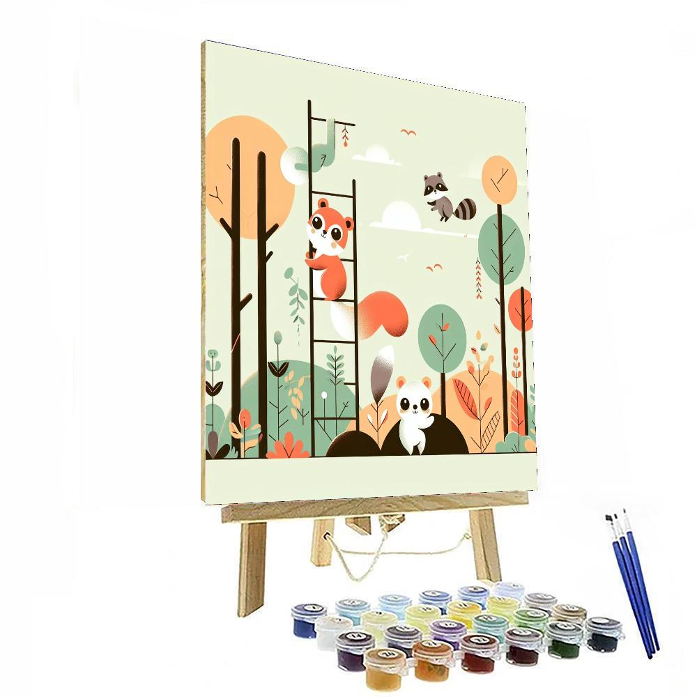 Curious Critter Climb Paint By Numbers Art