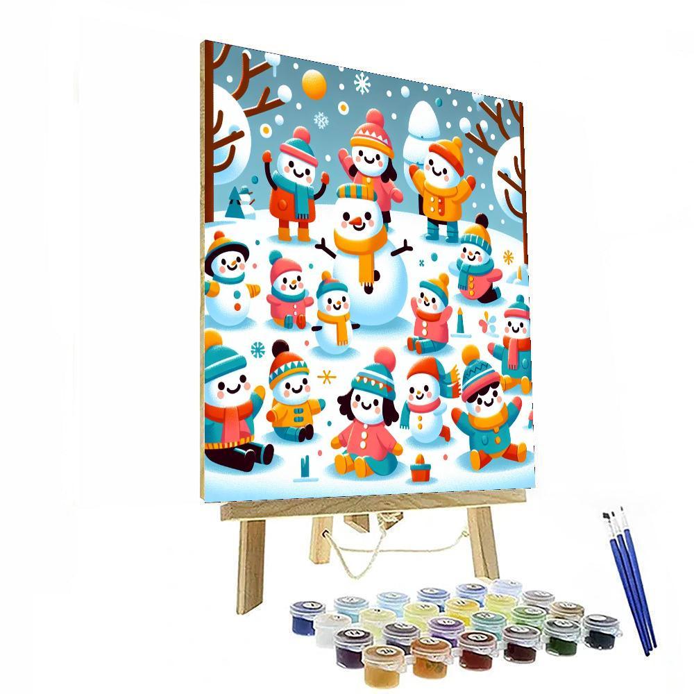 Giggling Snow Friends Paint By Numbers Art