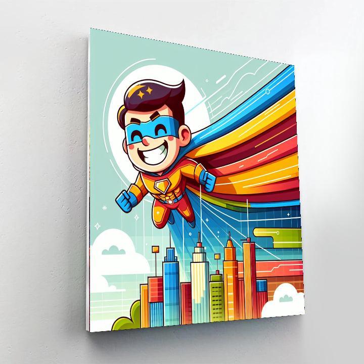 Dashing Superhero Paint By Numbers Art