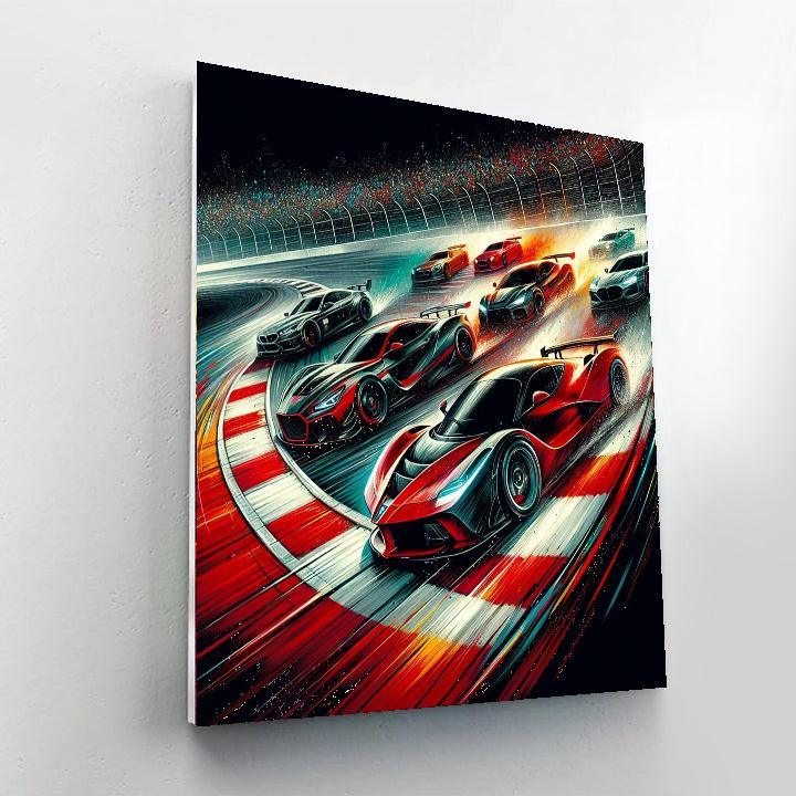 High-speed Race Thrill Number Painting