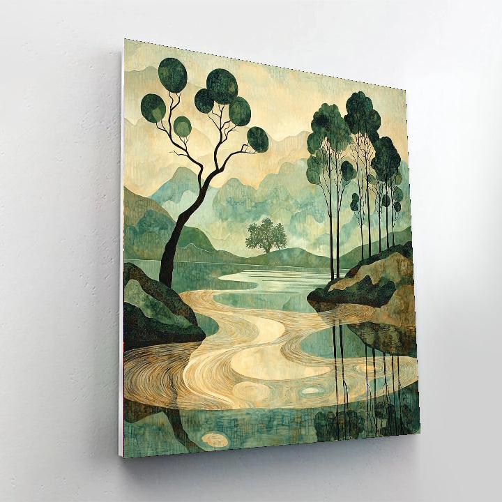 Nandalal Bose Inspired Ethereal Earthscape  Paint By Numbers