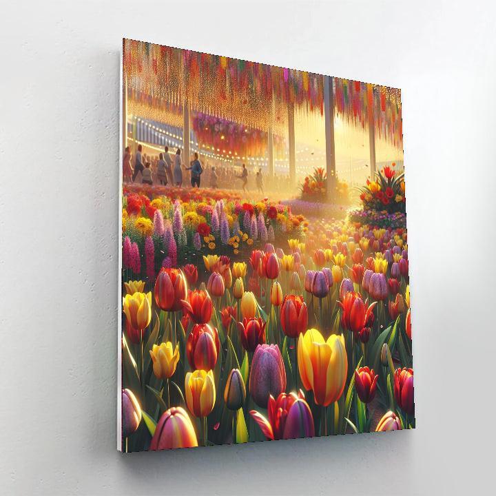 Cheerful Tulip Festival Paint By Number