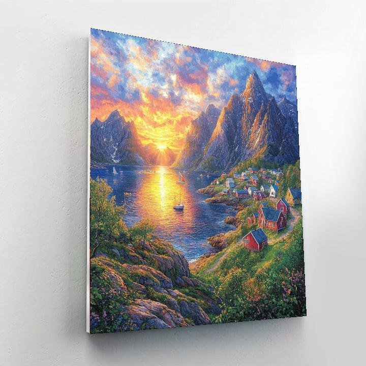 Lofoten Islands In Norway Painting Number Kit