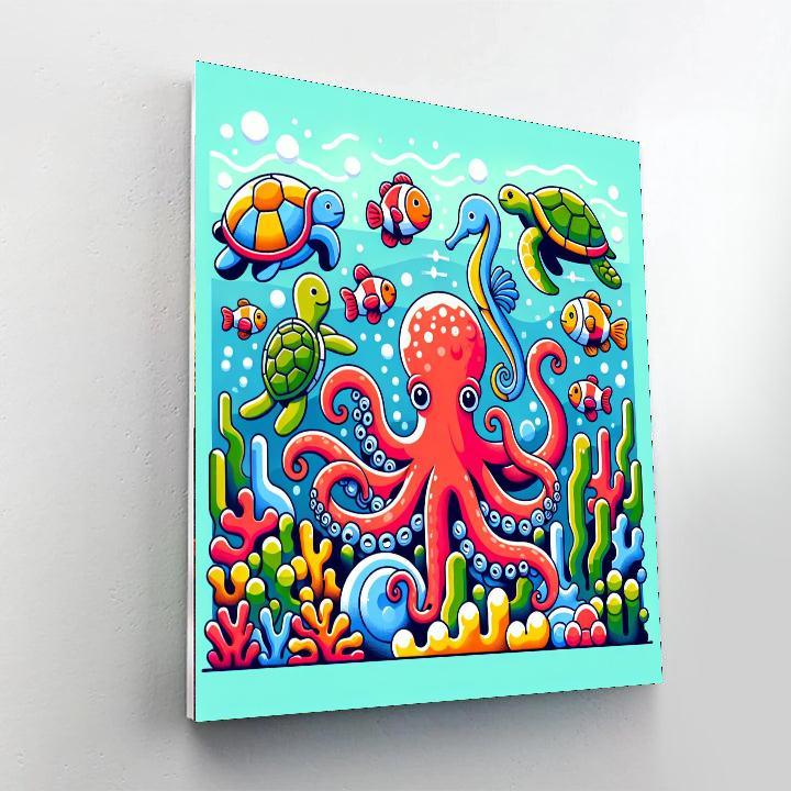 Funky Sea Creature Extravaganza Painting Number Kit