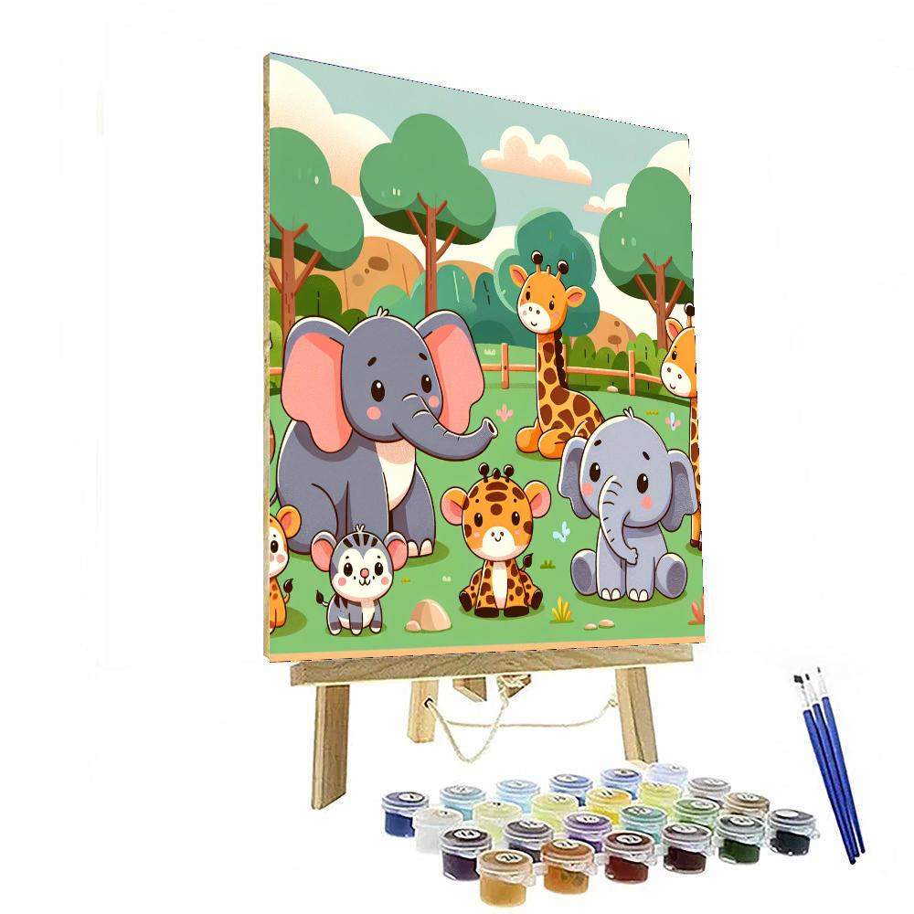 Cuddly Zoo Babies Painting By Numbers Kit