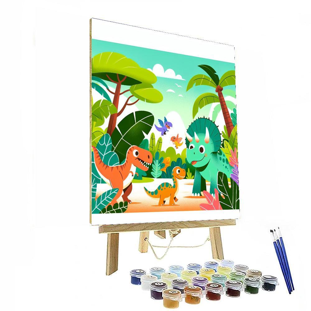 Dinosaurs In The Wild Painting Number Kit