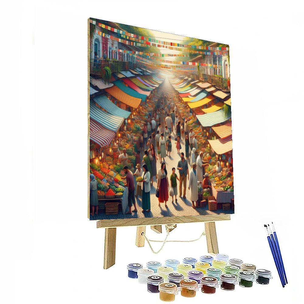 Quirky Street Market Painting Number Kit