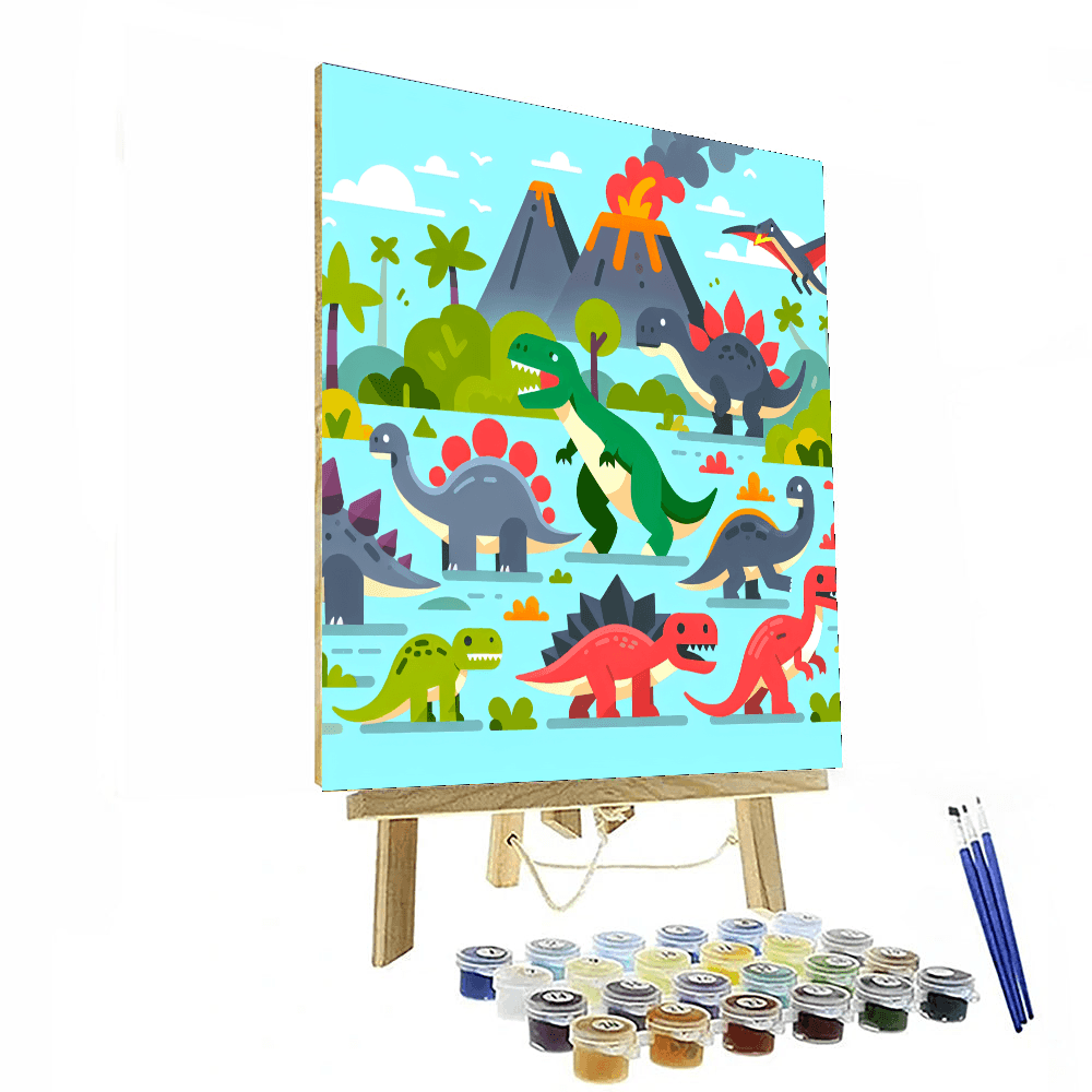 Dinosaurs In Action Painting By Numbers Kit
