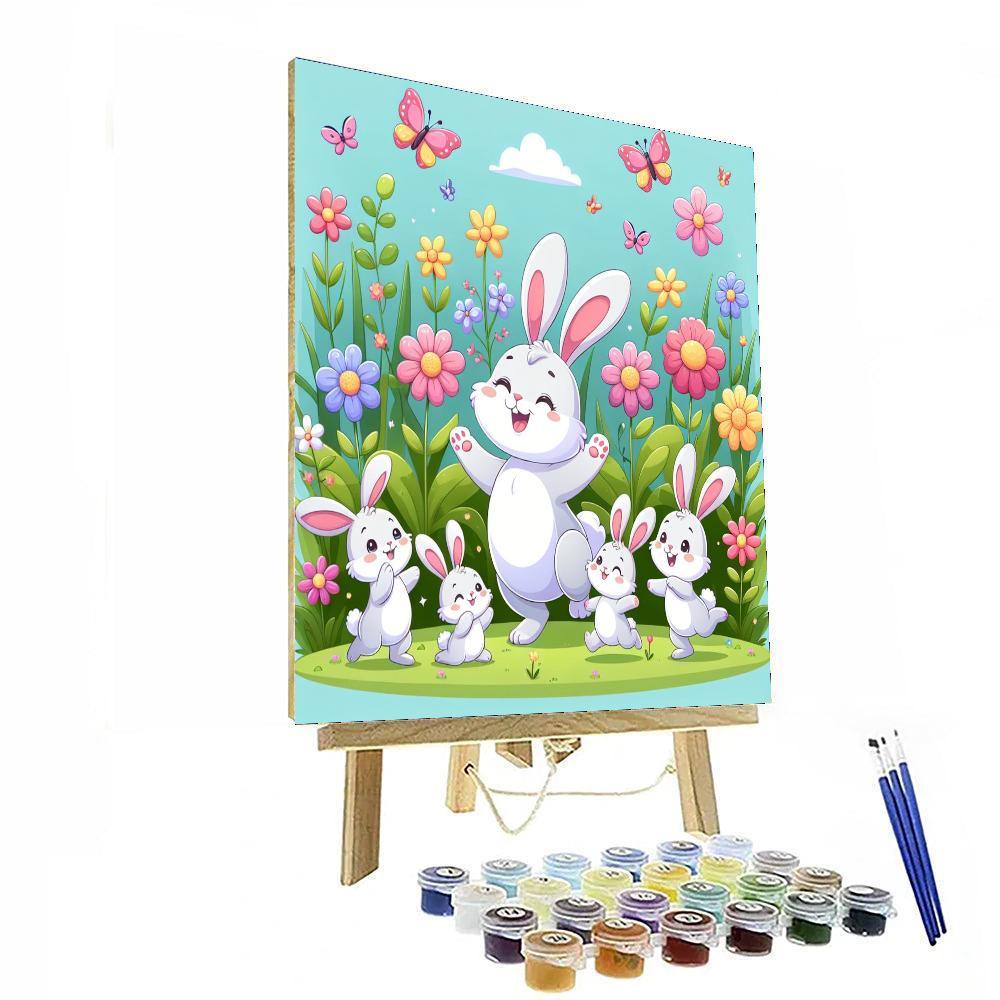 Charming Bunny Family Paint By Color