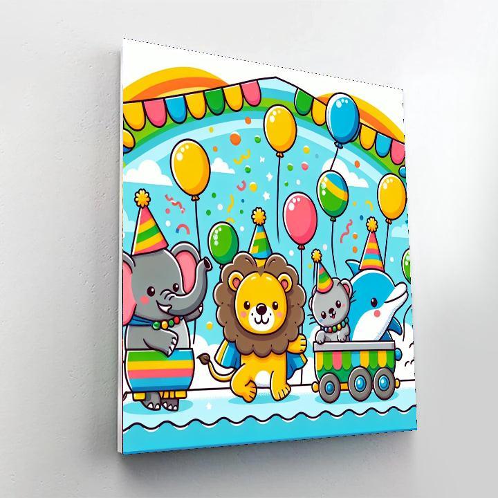 Joyful Animal Festival Painting Number Kit