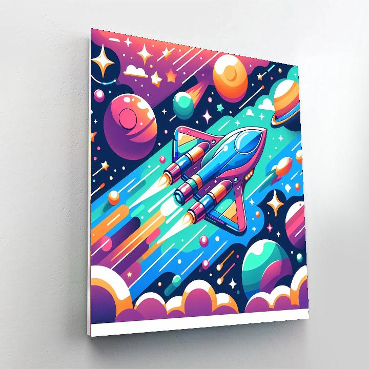 Fantastic Spaceship DIY Paint By Numbers