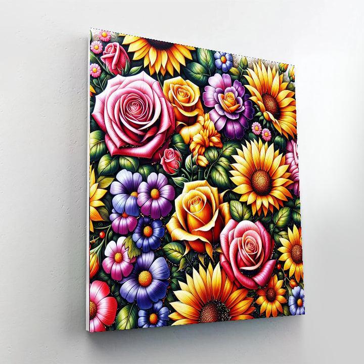 Joyful Garden Blossoms Number Painting