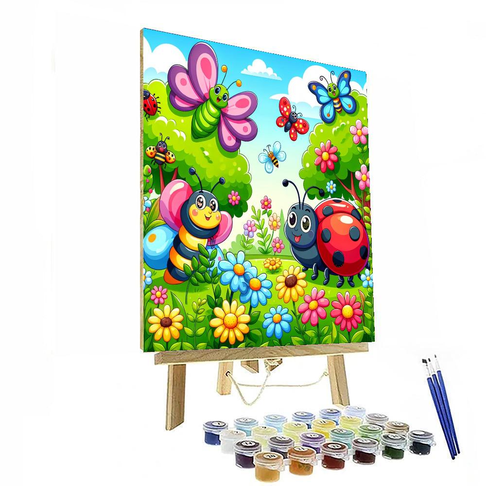 Garden Of Friendly Bugs Paint By Numbers Art