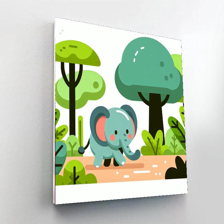 Exciting Elephant Escapade Painting Number Kit