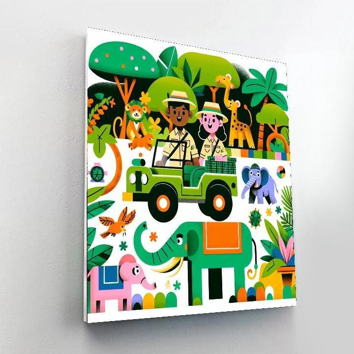 Journey Through Jungle Safari Numbered Painting Kits