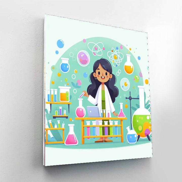 Silly Scientist's Lab Number Painting