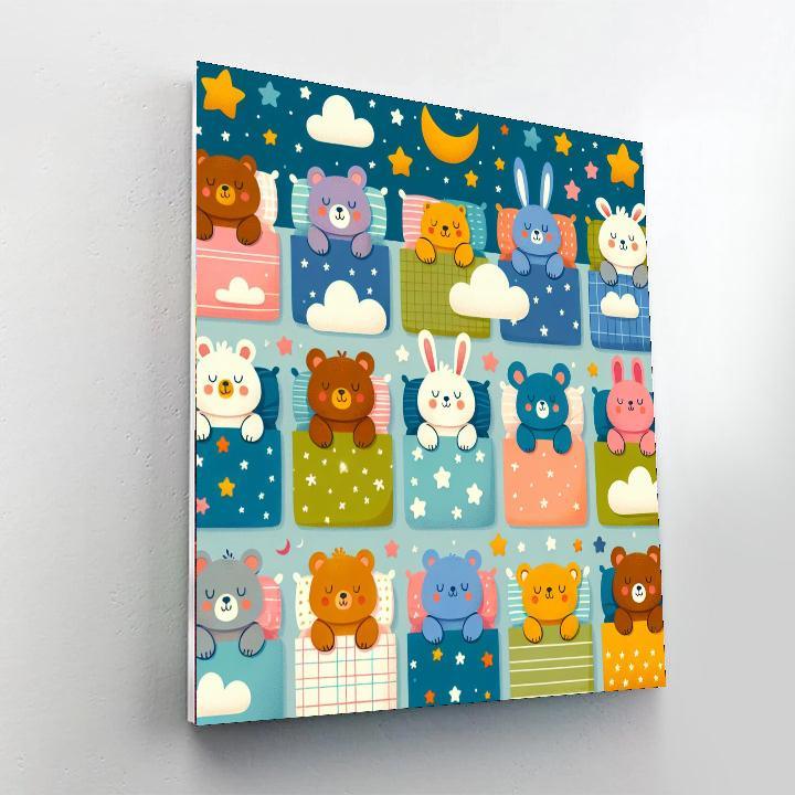 Sweet Dreams With Sleepy Animals Paint By Color