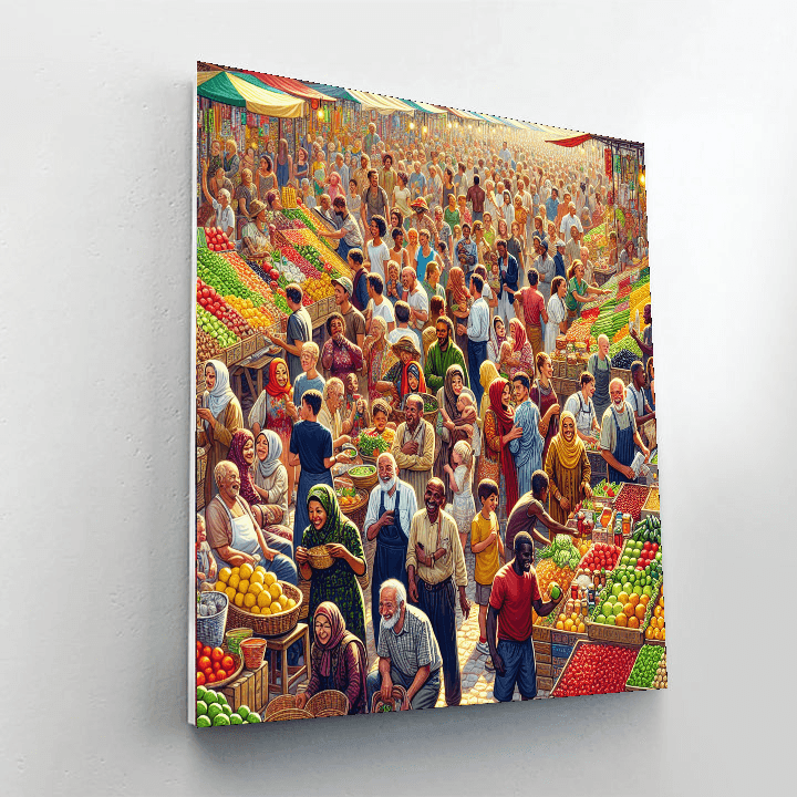 Vivid Summer Market Painting Number Kit