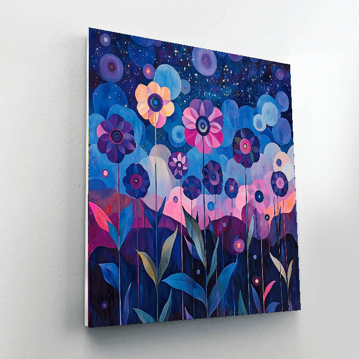 Georgia O'Keeffe Inspired Dreamlike Cosmic Flora  Number Painting