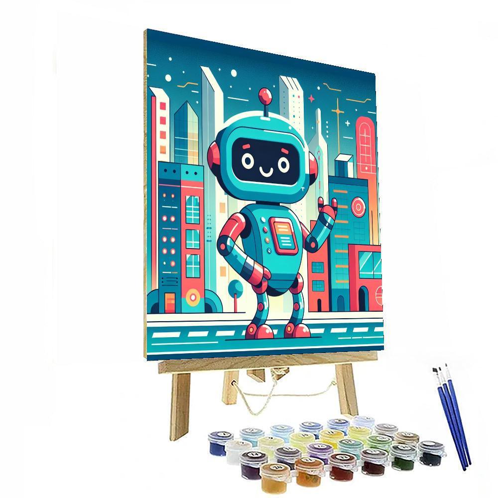 Futuristic Robot City Numbered Painting Kits