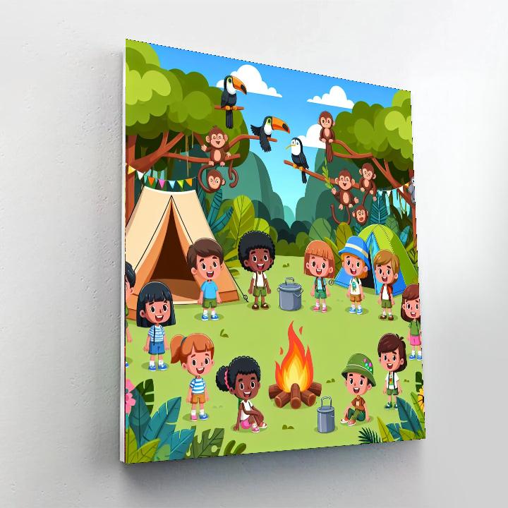 Jungle Safari Camp Paint By Numbers