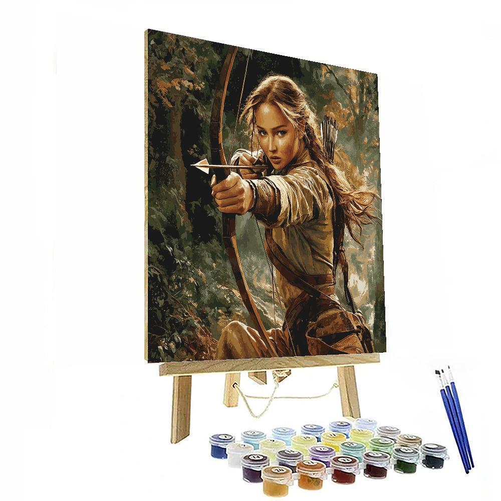 Jennifer Lawrence: The Resilient Mockingjay Rising Numbered Painting Kits