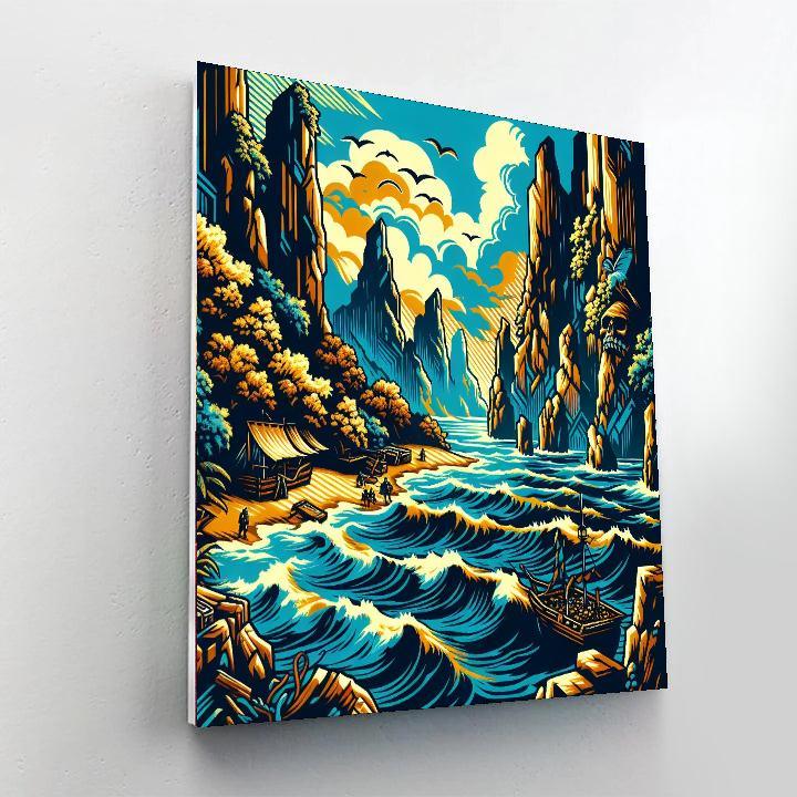 Fantasy Pirate Cove Paint By Numbers