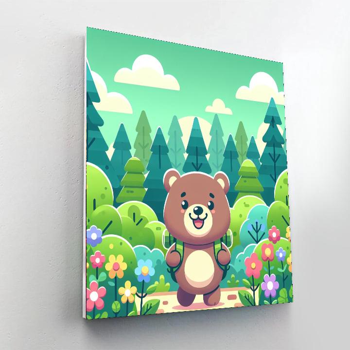 Cheerful Bear Expedition Number Painting