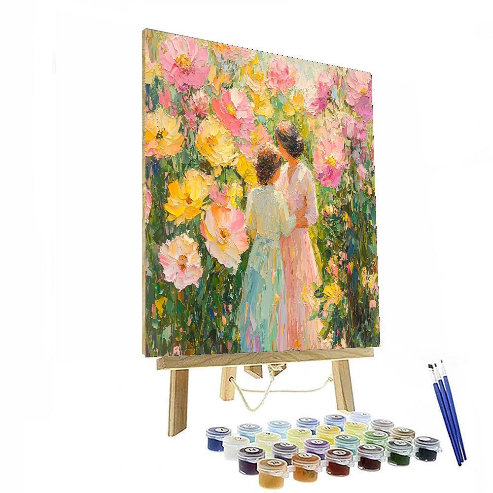 Mom's Embrace In Bloom Paint By Color