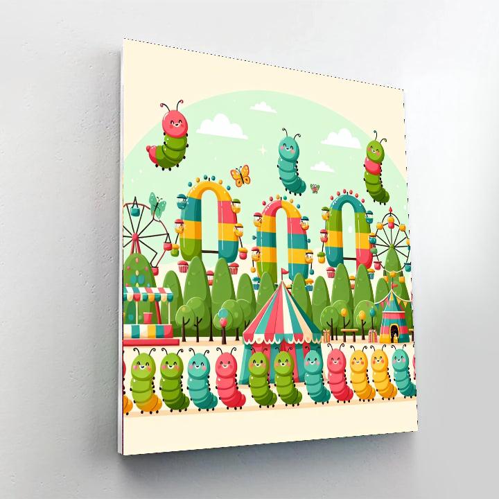 Curious Caterpillar Carnival Paint By Numbers
