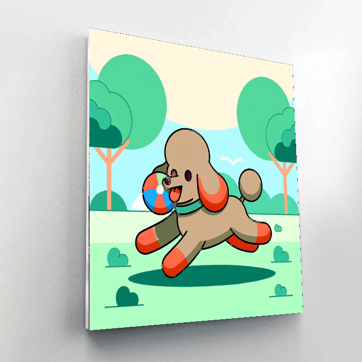 Playful Poodles Number Painting