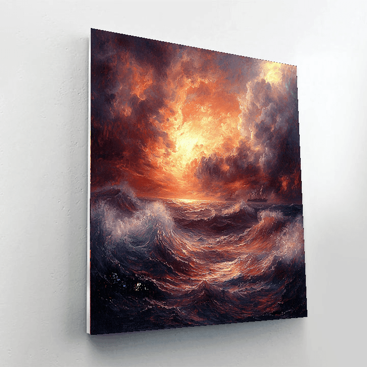 J.M.W. Turner Inspired Turner's Stormy Sea Voyage  Paint By Numbers Art