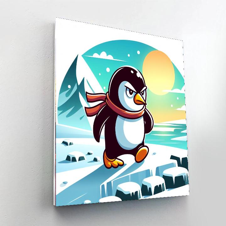 Pioneering Penguin Paint By Numbers Art