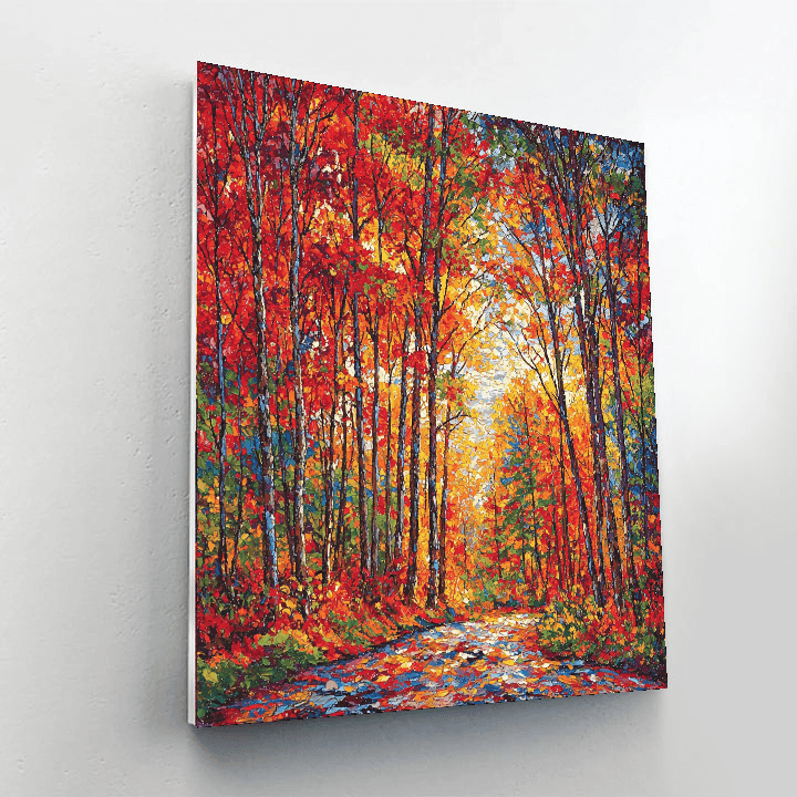 Claude Monet Inspired Vibrant Autumn Woods  Paint By Number