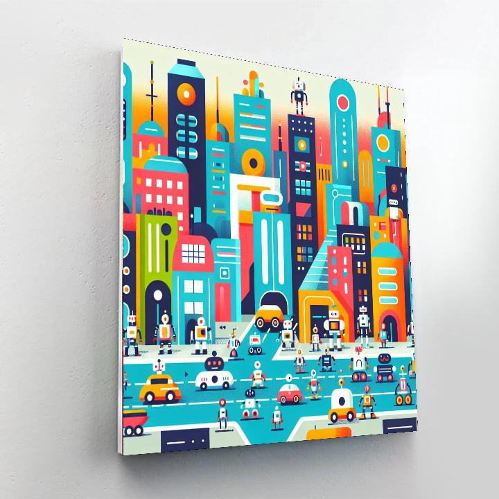 Robot City Wonders Paint By Numbers Art