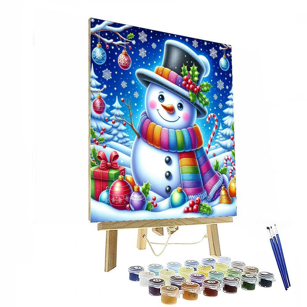 Jolly Holiday Snowman Paint By Number