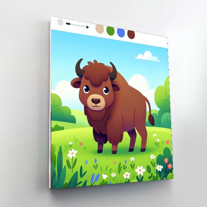 Curious Bison Paint By Numbers Art