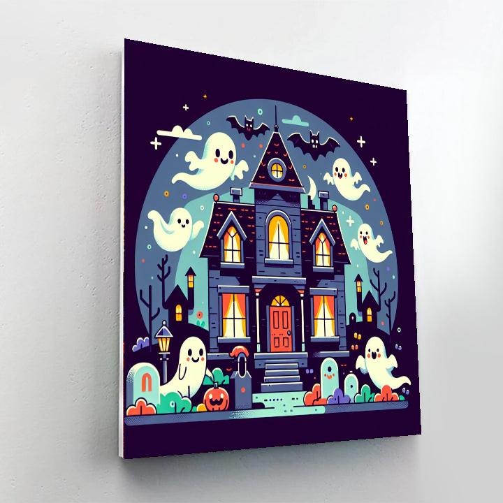Haunted House Fun Paint By Numbers Art