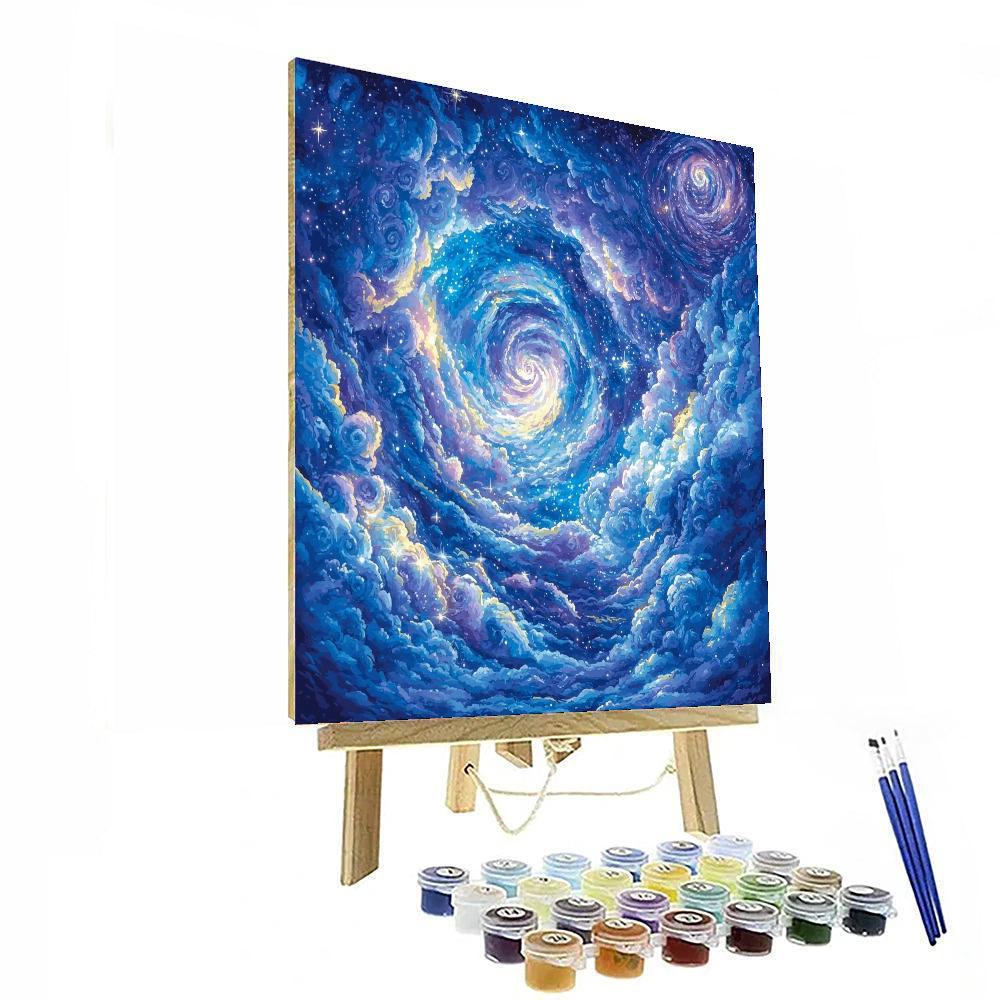 Utagawa Hiroshige Inspired Celestial Dance Of Cosmic Clouds  Painting By Numbers Kit