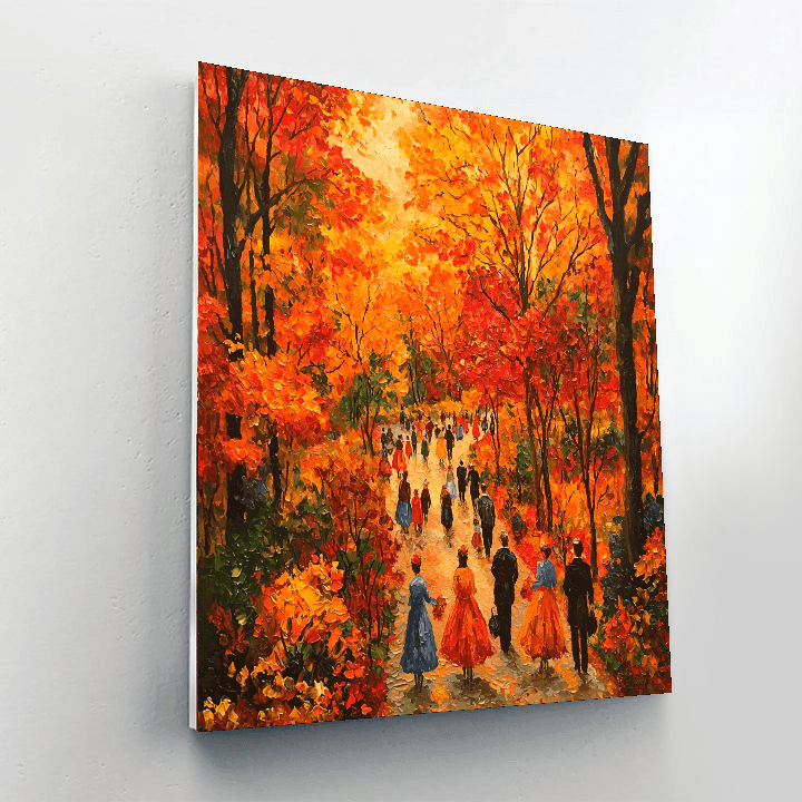Pierre-Auguste Renoir Inspired Energetic Autumn Stroll  Painting By Numbers Kit
