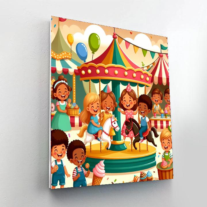 Whimsical Carnival Celebration Number Painting