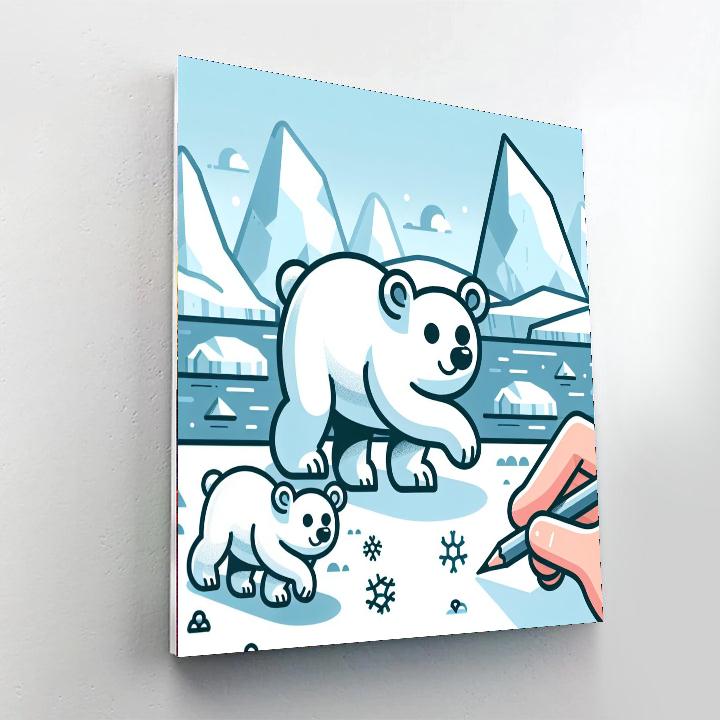 Snowy Polar Bear Adventure Paint By Number